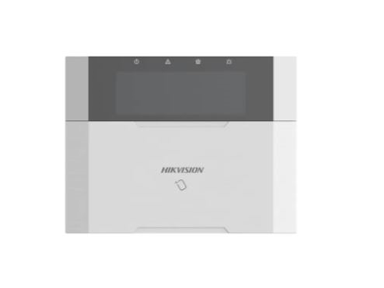 TECLADO LCD HIKVISION CON LECTOR DE TAG INTEGRADO, BUS SPEED-X, 2 ENTRADAS DE ALARMA Y 1 SALIDA, COMPATIBLE CON PANELES AX HYBRID PRO