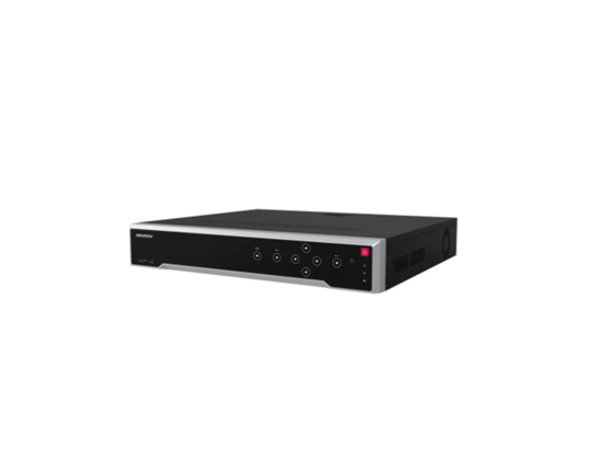 NVR HIKVISION, 32 CANALES, 4K, 4 BAHÍAS DE DISCO DURO, HASTA 12MP, SOPORTA POS, 32 CANALES POR RED.
