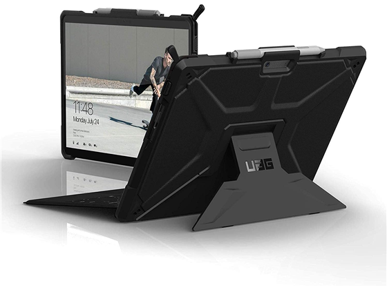 COVER UAG PARA MICROSOFT SURFACE PRO X 13", CUBIERTA PROTECTORA RESISTENTE A PRUEBA DE CAÍDAS MILITARES, NEGRO