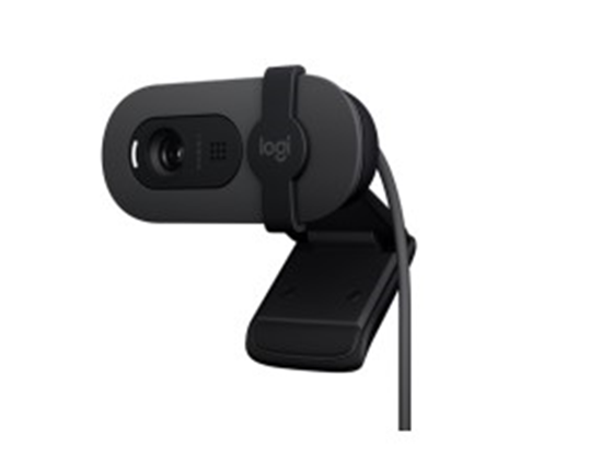 CAMARA WEB LOGITECH BRIO 100, FHD HASTA 1080P, CONEXION USB-A, TAPA DE PRIVACIDAD, PARA VIDEO CONFERENCIAS, STREAMING Y GRABACION.  COLOR GRAFITO. (960-001586)