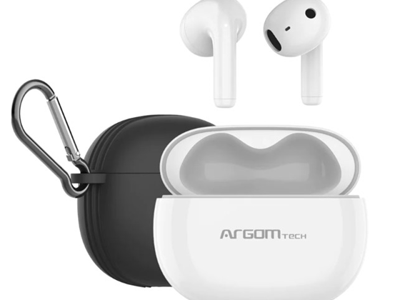 AUDIFONO ARGOM SKEIPODS E55, AURICULARES TRUE WIRELESS ESTÉREO, HIGH-END, IPX4, BT 5.3, TYPE-C, 3 HORAS DE PLAY + TRES CICLOS DE 3 CARGAS (15HRS) NEGRO. (ARG-HS-5055BK)