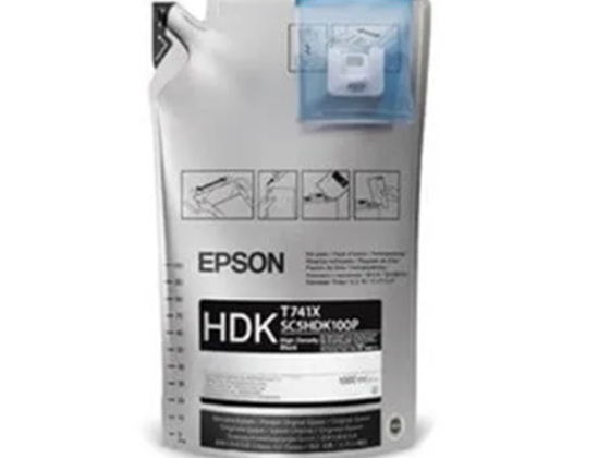 BOLSA DE TINTA EPSON ULTRACHROME  T741X20 NEGRO ALTA INTENSIDAD 1 BOLSA DE 1000ML PARA F6200, F7200, F9370.