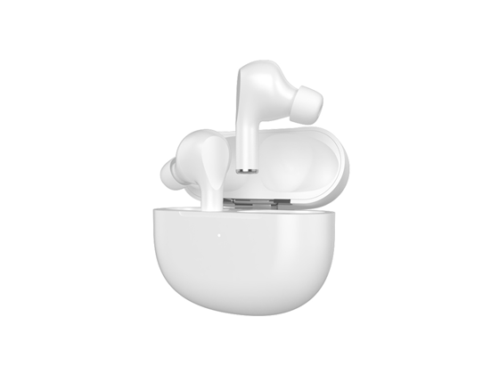 AUDIFONO CON MICROFONO KLIPX ZOUNDBUDS, BLUETOOTH 5.0, 21 HORAS DE REPRODUCCION, ESTUCHE CON BATERIA, WHITE (KTE-250WH)