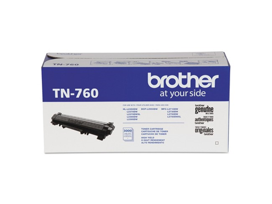 TONER BROTHER NEGRO TN760, 3,000 PAGINAS, PARA IMPRESORA MFCL2710DW, DCPL2550DW, HLL2350DW