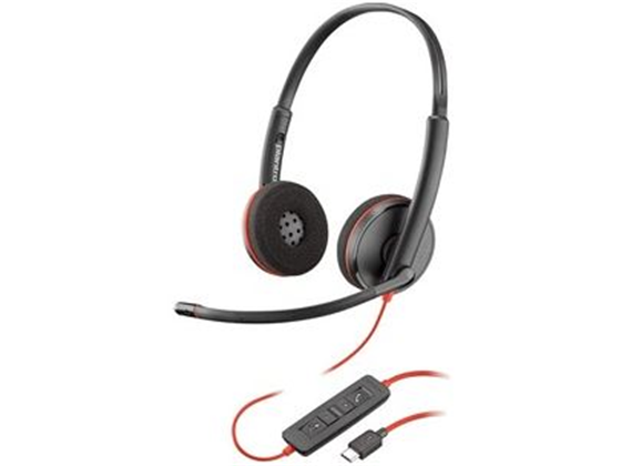 AUDIFONO CON MICROFONO POLY BLACKWIRE C3220 - USB TYPE A - ESTEREO - CON CONTROL DE VOLUMEN Y MICROFONO EN EL CABLE. (80S02A6)