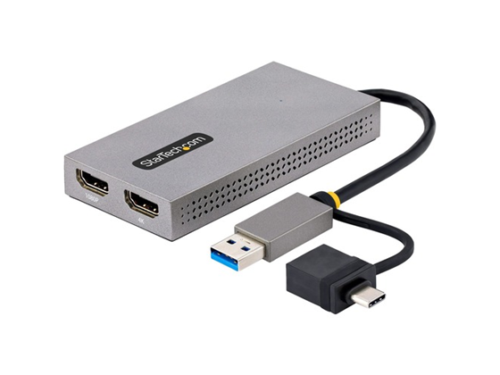 ADAPTADOR STARTECH USB A DUAL HDMI, USB A/C A 2X HDMI DISPLAYS, 1X 4K30, 1X 1080P