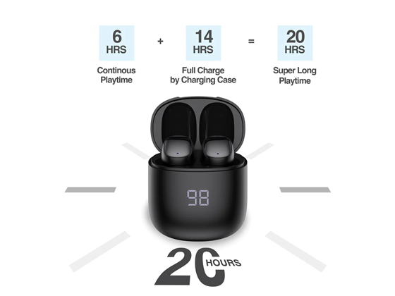 AUDIFONO ARGOM SKEIPODS E66, AURICULARES ESTÉREO INALÁMBRICOS, TWS, CANCELACION DE RUIDO, LED FRONTAL INDICA ESTADO DE LA BATERIA, BT VERSIÓN: 5.3, 6 HORAS DE REPDODUCCION, IPX4 (RESISTENTE AL AGUA) NEGRO