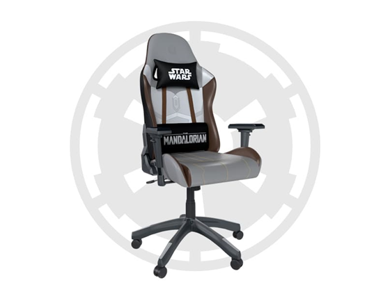 SILLA GAMING PRIMUS MANDALORIAN THRONOS 200S, ESPALDAR ALTO AJUSTABLE, REPOSO DE BRAZOS, ESPALDA Y CABEZA, ALTURA AJUSTABLE Y BASE CON RUEDAS ROBUSTAS, GRIS / MARRON / NEGRO (PCH-S203ML)