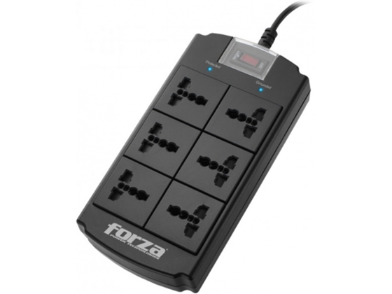 PROTECTOR REGLETA FORZA - 6 SALIDAS - CON SUPRESOR DE PICO - 1080 JOULES - 120-240V (FSP-06MN)
