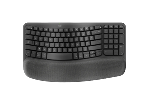 TECLADO LOGITECH WAVE KEYS, ERGONOMICO, USB WIRELESS RECEIVER 2.4GHZ WIRELESS, 36 MESES DE AUTONIMIA EN LA BATERIA, MULTIDISPOSITIVO, ESPAÑOL, COLOR GRAFITO.