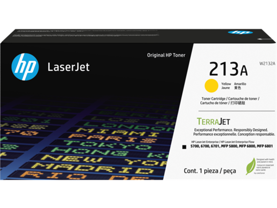 TONER HP 213A - W2132A - YELLOW - 3,000 PAGINAS - PARA LASERJET 5700, 6700, 6701, MFP 5800, MFP 6800, MFP 6801