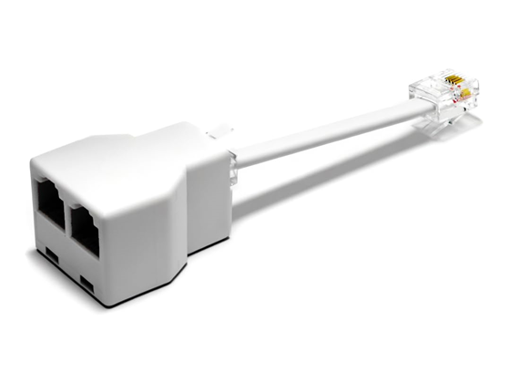 ADAPTADOR SPLITTER PARA TELEFONO, RJ11 6P4C DOBLE VIA, 1 SPLITTER + CABLE 3"