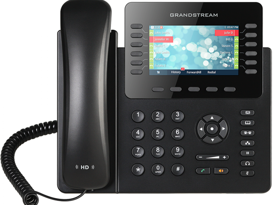 TELEFONO IP GRANDSTREAM GXP-2170 12 LINEAS, 6 SIP, DUAL GIGABIT PORT, POE, BLUETOOTH.