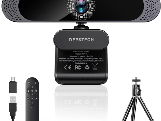 CAMARA WEB DEPSTECH 4K, 3X ZOOM, 1/3" SENSOR SONY, NEGRO