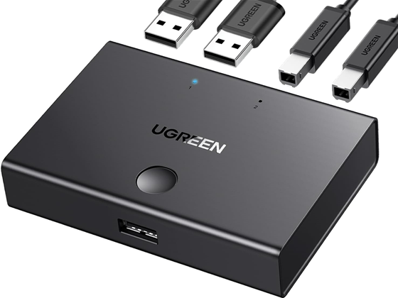 HUB UGREEN1 USB 2.0 SWITCH, 2X CABLE 1.5 M USB 2.0 A A B