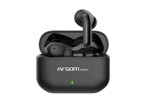 AUDIFONO ARGOM SKEIPODS E85, AURICULARES ESTÉREO INALÁMBRICOS, BT ,VERSION 5.3, CARGA RAPIDA 2C, RESISTENCIA AL AGUA IPX5, FRECUENCIA INALAMBRICA 2,4-2,48 GHZ, 5 HRS DE REPRODUCCION (ANC DESACTIVADO) + 20 HRS ADICIONALES CON ESTUCHE.