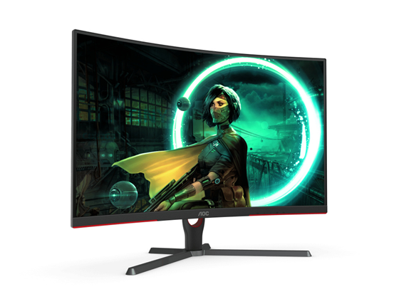 MONITOR AOC 31.5,  GAMING CURVO 1000R VA,W-LED, 1920X1080, 165 HZ LED, 4MS GTG, FULL HD, 2 HDMI ,1 DISPLAYPORT, AMD FREESYNC,HDCP VERSIÓN 2.2,COMPATIBLE CON HDR (HIGH DYNAMIC RANGE) (C32G3E)