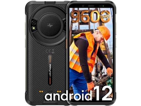 CELULAR SMARTPHONE ULEFONE POWER ARMOR 16 PRO, SMARTPHONE ROBUSTO, 122DB, 9600MAH, 5.93" HD+, TELEFONO ROBUSTO DESBLOQUEADO, 4GB+64GB, IP68, RESISTENTE AL AGUA, A PRUEBA DE CAIDAS, ANDROID 12, NEGRO