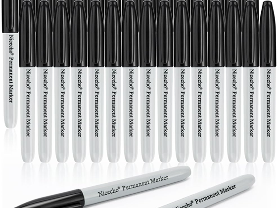 MARCADORES PERMANENTES, NEGRO, PAQUETE DE 30