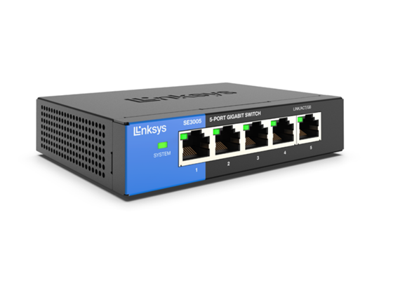 SWITCH 5 PUERTOS LINKSYS SE3005, NO ADMINISTRABLE/DESKTOP, 5 PUERTOS GIGABIT ETHERNET.