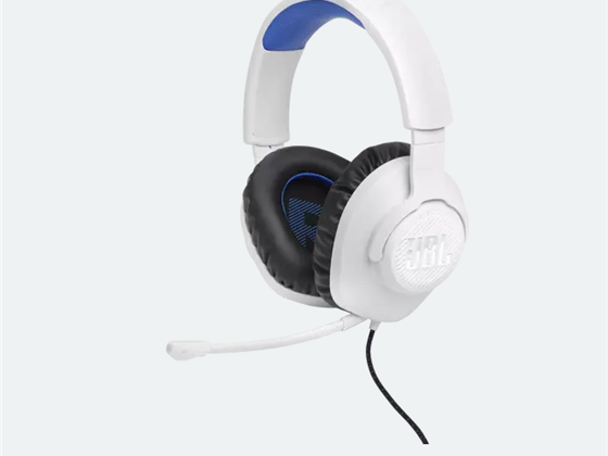 AUDIFONO JBL QUANTUM 100 P CONSOLE ,GAMING PLAY 5, 3.5MM, 40MM DRIVER, MICROFONO DESMONTABLE, 32 OHMS, CABLE DE (3.94 DE LONGITUD) BLANCO Y AZUL(JBLQ100PWHTBLUAM)