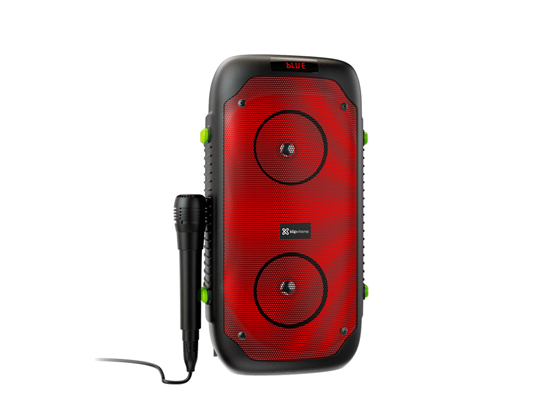 BOCINA KLIPX  BOOMFIRE, 1200 WATTS RMS, HASTA 8 HORAS DE REPRODUCCION, LUCES LED, COMPATIBLE CON TWS, BT 5.0, ENTRADA DE MIC, (KLS-100)
