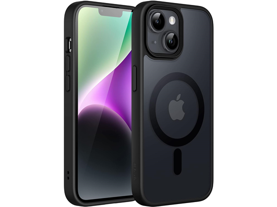 COVER PARA IPHONE 14 PLUS 6.7", A PRUEBA DE CHOQUES, MAGSAFE COMPATIBLE, NEGRO