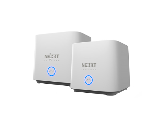 ROUTER WIRELESS MESH NEXXT BOLT AX1800, SISTEMA INALAMBRICO COMPLETO PARA EL HOGAR (MESH), 2 UNIDADES, DUAL BAND 2.4GHZ/5GHZ 574MBPS - 1200MBPS 3 ETHERNET PORT, (NCM-X18002PK)