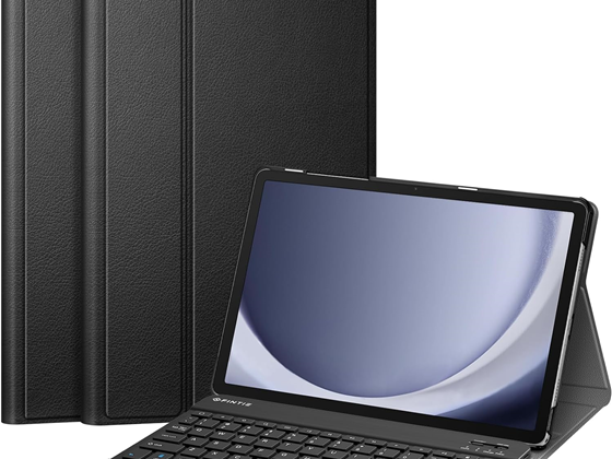COVER FINTIE PARA SAMSUNG GALAXY TAB A9 PLUS/A9+ 11", SOPORTE CON TECLADO BLUETOOTH INALAMBRICO, DESMONTABLE MAGNETICAMENTE, NEGRO