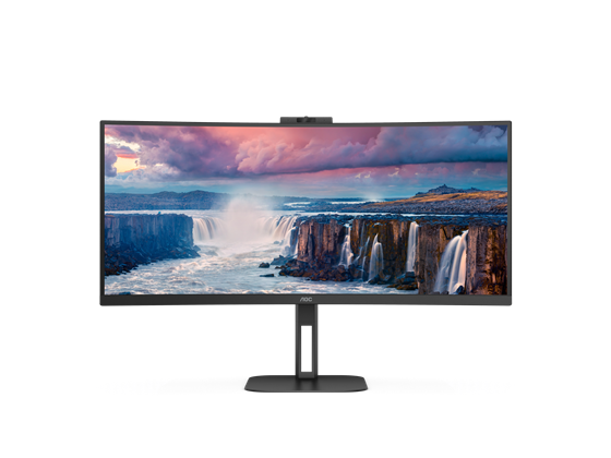 MONITOR AOC 34"  CURVO CON ALTAVOCES INCORPORADO 5W X2, CAMARA WEB 2MP WIN, 100X1000 VESA, HDM 2.0, 4 USB, FREESYNC.(CU34V5CW)