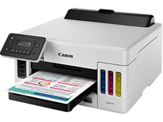 IMPRESORA CANON MAXIFY GX5010, SISTEMA TINTA CONTINUA, INALÁMBRICA MEGATANK, 6.000 PÁGINAS EN NEGRO Y 14.0006 EN COLOR POR CONJUNTO DE BOTELLA DE TINTA COMPLETA, RESOLUCIÓN 600 DPI*2 X 1,200 DPI,  CICLO DE TRABAJO: HASTA 45,000 PÁGINAS/MES. RMPV: HASTA 4,000 PÁGINAS, BANDEJA FRONTAL: 250 HOJAS, BANDEJA TRASERA: 100 HOJAS DE PAPEL COMÚN Ó 20 HOJAS (4X6). INTERFAZ ESTÁNDAR USB DE ALTA VELOCIDAD WI-FI® (INALÁMBRICA LAN, 2.4/5 GHZ, IEEE 802.11B/G/N)7 INALÁMBRICA (100BASE-TX) / 10BASE-T). PANTALLA LCD MONOCROMÁTICA DE 2 LÍNEAS COMPLETA.