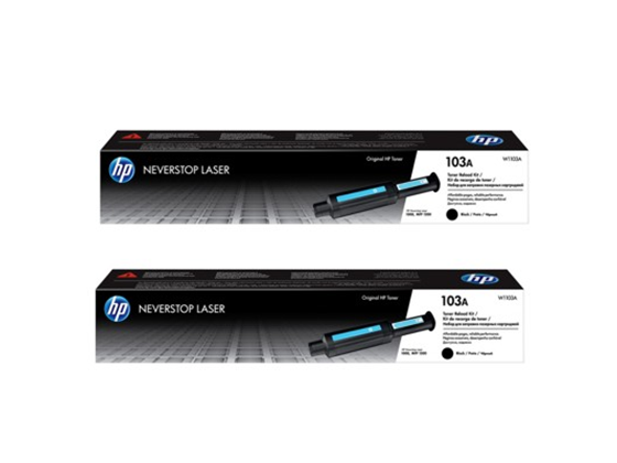 TONER DE RECARGA HP 103AD - W1103AD - DOBLE CAPACIDAD - NEGRO - RENDIMIENTO 5000 PAGINAS (2 X 2500) - PARA IMPRESORA NEVERSTOP 1000A - 1000W - 1200A Y 1200W