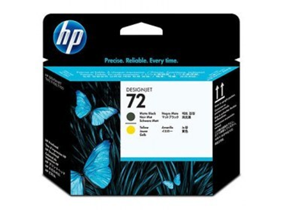 CARTUCHO CABEZAL HP 72 - C9384A - NEGRO MATE Y AMARILLO - PARA IMPRESORA DESIGNJET T610/T1100/T795