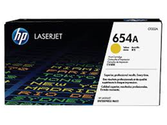 TONER HP 654A - CF332A - AMARILLO - 15,000 PAGINAS - PARA IMPRESORA LASERJET M651