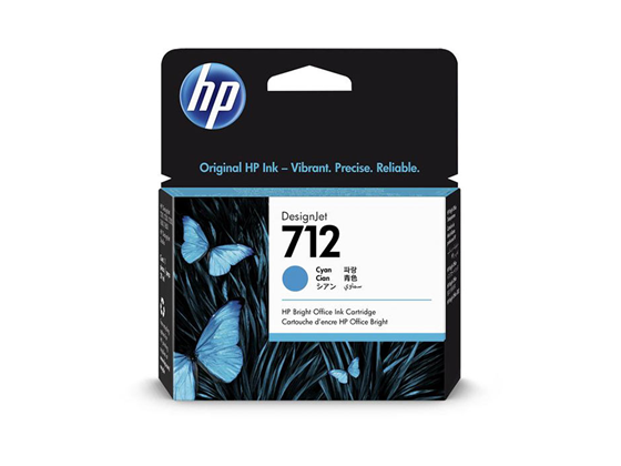 CARTUCHO HP 712 - 3ED67A - CYAN - 29ML - PARA IMPRESORA DESIGNJET STUDIO / T210 / T230 / T250 / T630 / T650