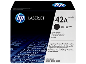 TONER HP 42A - Q5942A - NEGRO - 10,000 PAGINAS - PARA IMPRESORAS LASERJET - 4250 / 4350