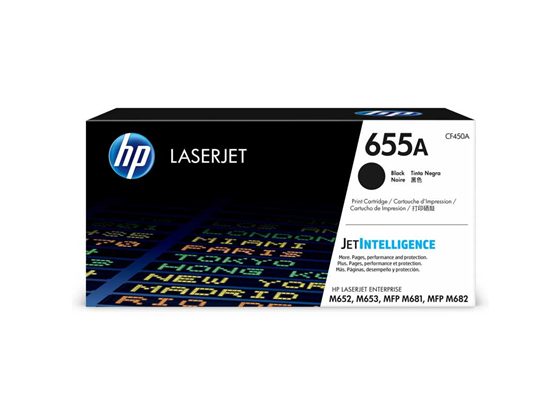 TONER HP 655A - CF450A - NEGRO - 12,500 PAGINAS - PARA IMPRESORA LASERJET COLOR ENTERPRISE M681DH - M682Z - M652DN - M653DN