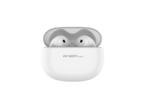 AUDIFONO ARGOM SKEIPODS E56, AURICULARES TRUE WIRELESS ESTÉREO, HIGH-END, IPX4, BT 5.3, TYPE-C, 4 HORAS DE PLAY + 20 HRS  MAS ESTUCHE DE CARGA BLANCO. (ARG-HS-5056BL)