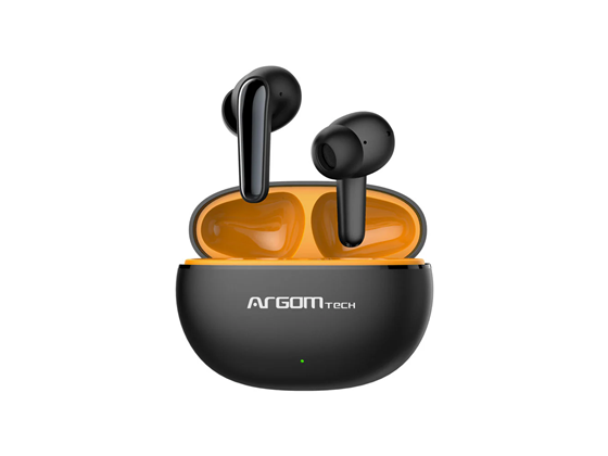 AUDIFONO ARGOM SKEIPODS E20, AURICULARES ESTÉREO INALÁMBRICOS, TWS, CANCELACION DE RUIDO, BT VERSIÓN: 5.3, 6 HORAS DE REPDODUCCION, IPX5 (RESISTENTE AL AGUA) NEGRO