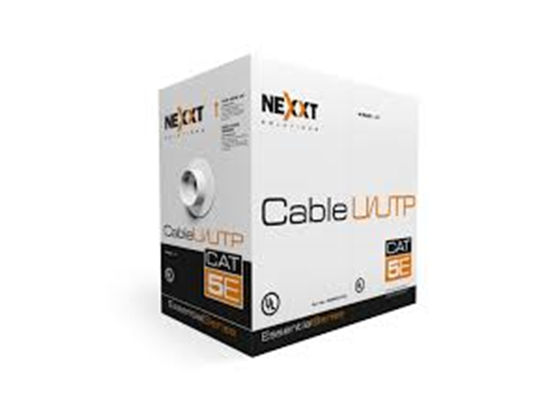 ROLLO DE CABLE UTP NEXXT, CAT-5E, 1000 PIES, 25 AWG, 100% COBRE, CHAQUETA TIPO CMX, 4 PARES, 100HZ, GRIS.