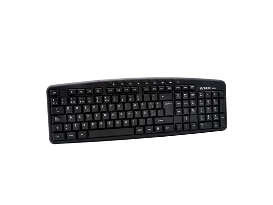 TECLADO ARGOM MULTIMEDIA USB,  ESPAÑOL, COLOR NEGRO (ARG-KB-7807)