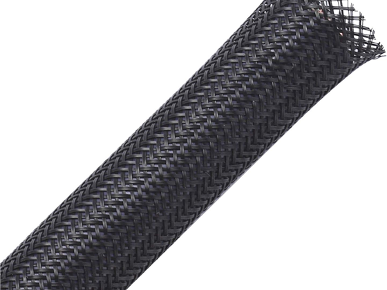 ORGANIZADOR DE CABLES, CABLE TRENZADA, FLEXIBLE, 1.25"X 25', NEGRO