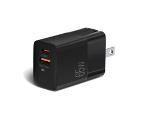 CARGADOR USB+ USB-C DE PARED ARGOM, 65W, CARGA RAPIDA, 2 PUERTO  USB +TIPO-C P/CELULARES, MP3 , CAMARAS Y IPAD (ARG-AC-0125BK)