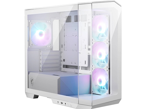 CASE MSI MAG PANO M100R PZ BLANCO, TOWER, TEMPERED GLASS, MICRO-ATX / MINI-ITX, 1X USB 3.2 TYPE-A, 1X USB 3.2 GEN 2X2 TYPE-C, 1X AUDIO/MIC, 1X INTERRUPTOR LED