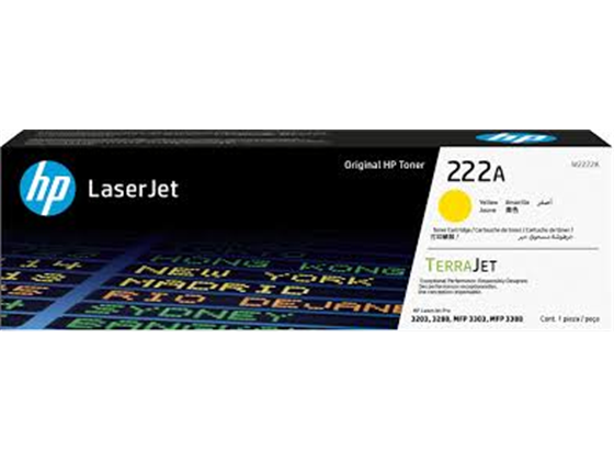 TONER HP 222A - W2222A - YELLOW - 1,200 PAGINAS - PARA IMPRESORA COLOR LASERJET - 3303SDW, 3303FDW