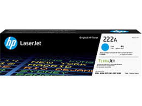 TONER HP 222A - W2221A - CYAN - 1,200 PAGINAS - PARA IMPRESORA COLOR LASERJET - 3303SDW, 3303FDW