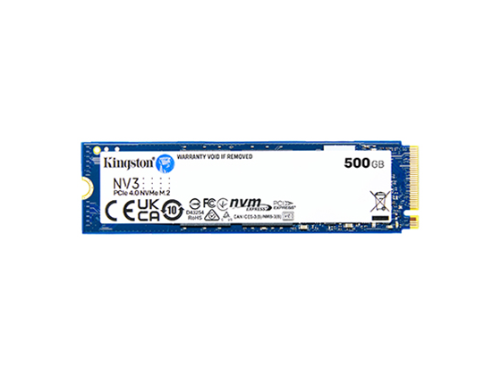 DISCO DE ESTADO SOLIDO KINGSTON SSD 500G NV3 M.2 2280 PCIE 4.0 NVME SSD, HASTA 5.000MB/SEG LECTURA, 3000MB/SEG ESCRITURA (SNV3S/500G)