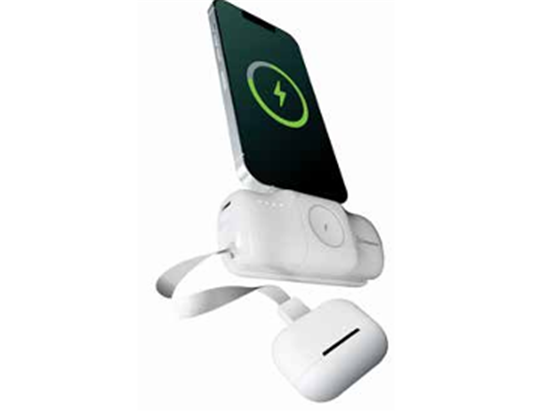 CARGADOR MOVIL (POWER BANK)  CHARGEWORX, 5,000MAH, CARGA RAPIDA, COMPATIBLE CON APPLE WATCH, ENTRADA 5V/2A, SALIDA 5V/2A. CABLE C PARA OTRO DISPOSITIVO. COLOR NEGRO. (CX6898BK)