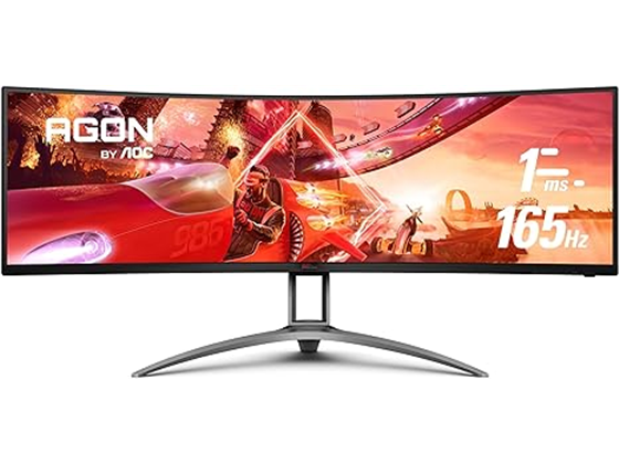 MONITOR AOC 49" (48.8") GAMING CURVO 5120X1440 165HZ, TECNOLOGIA FREESYNC PREMIUM PRO, 1800R, CONECTIVIDAD USB-C 3.2 X 1 (DP ALT MODE, UPSTREAM, POWER DELIVERY UP TO 65 W), VESA CERTIFIED DISPLAYHDR™ 400, 1 MS (AG493UCX2)