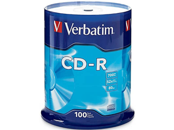 CD-R VERBATIM 80MIN/700MB, 52X SPINDLE LOGO, 100 PACK